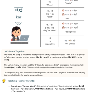 The "Everyday Actions" Verb Pack: A Punjabi Build-Kit